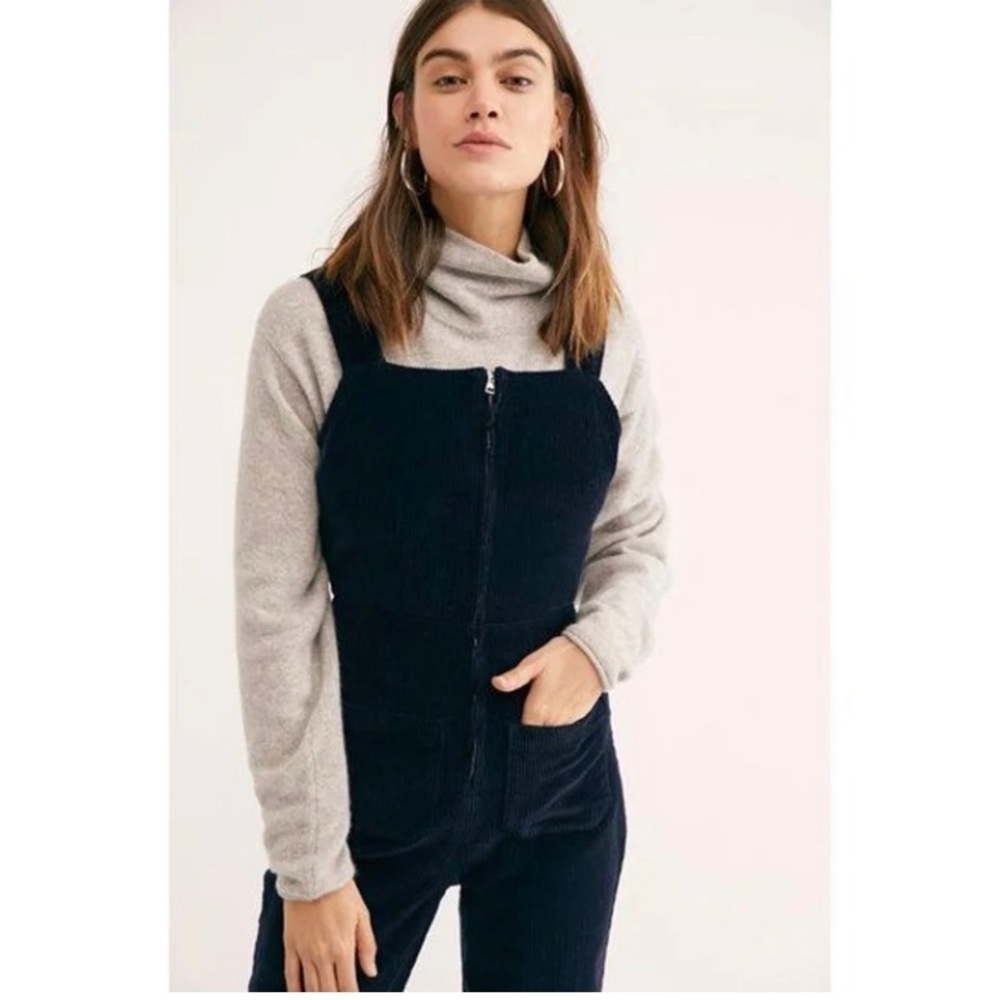 Free People Navy Blue Luna Cord One Piece jumpsuit